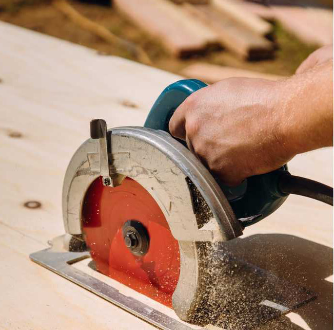 cutting wood old styro beam pockets